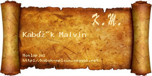 Kabók Malvin névjegykártya